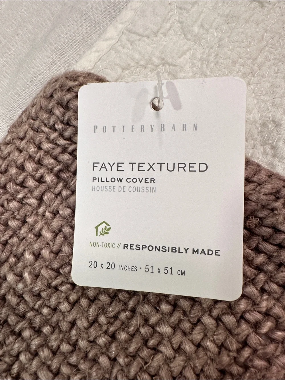 Pottery Barn Faye Linen Textured Pillow Cover - NWT